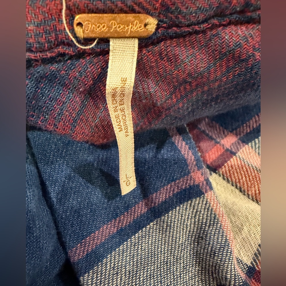 Free People Red and Blue Plaid Shirt - Picture 5 of 6